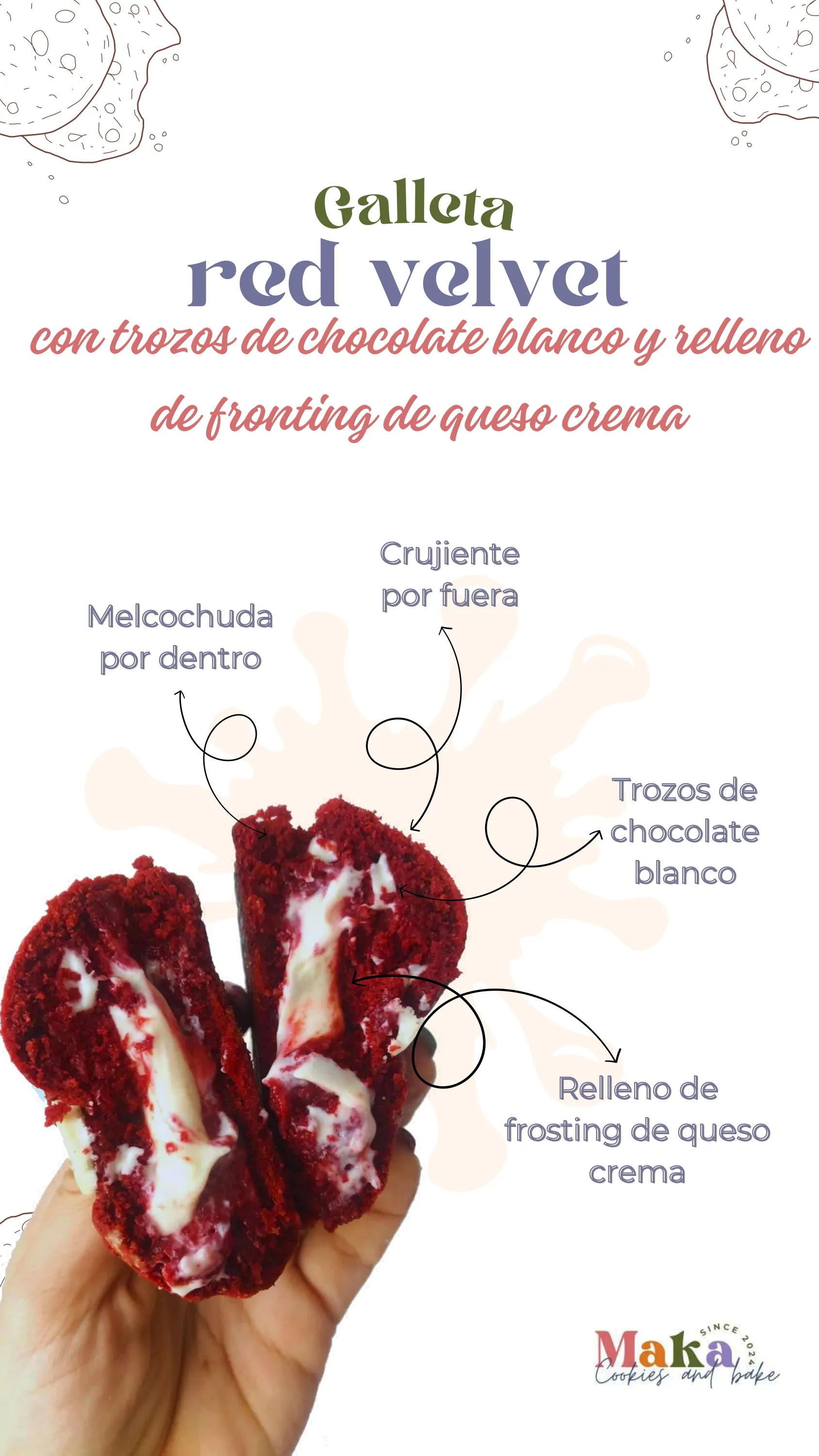 Galleta Red Velvet + Queso Crema 