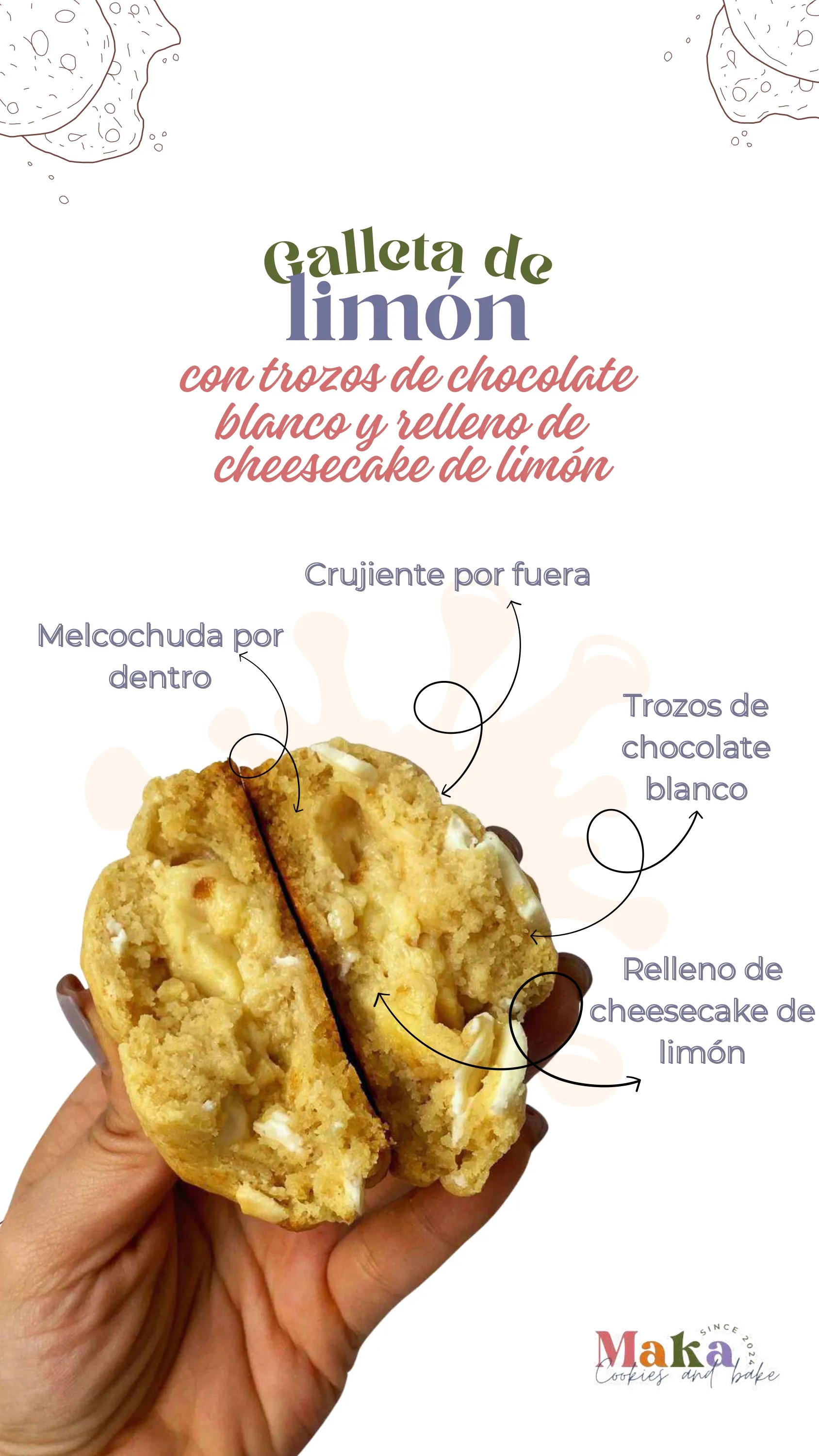 Galleta Cheesecake de limón + Chocolate Blanco